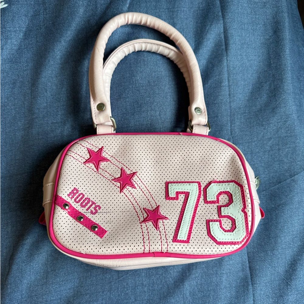 Roots Y2K baby pink mini bowling bag